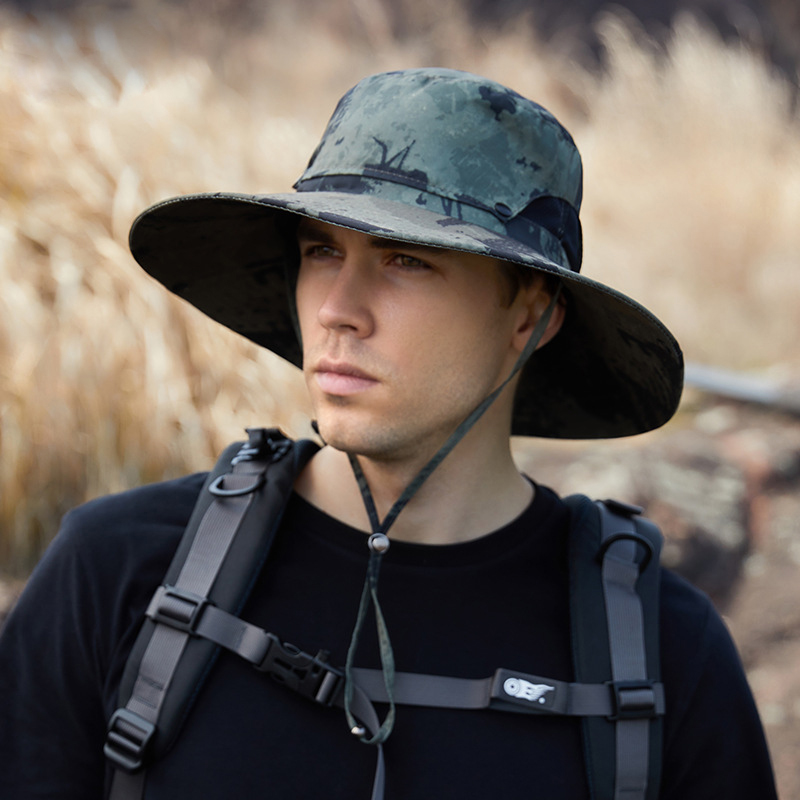 Outdoor Summer Fishing Hats Men Anti-UV Sunshade Breathable Hiking Beach Bucket Hat Male Fisherman Waterproof Quick Dry Cap