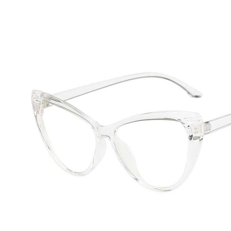 Oulylan Sexy Cat Eye Eyeglasses Frames Women Anti Blue Light Glasses Frame Brand Vintage Clear Prescription Eyewear: Clear