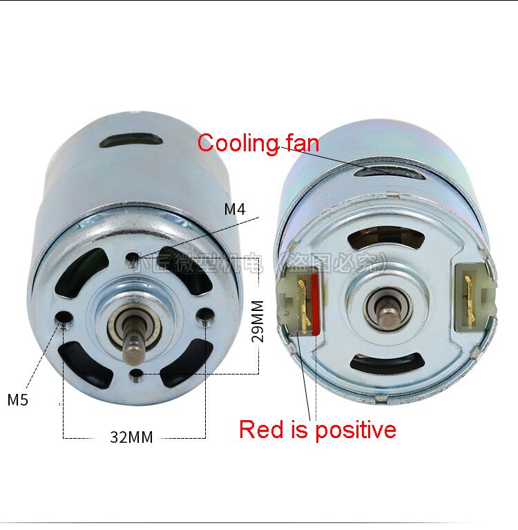 775 Upgrade 895 Double Shaft Motor High Power 12V24V DC High Torque Motor Double Ball Bearing High Speed