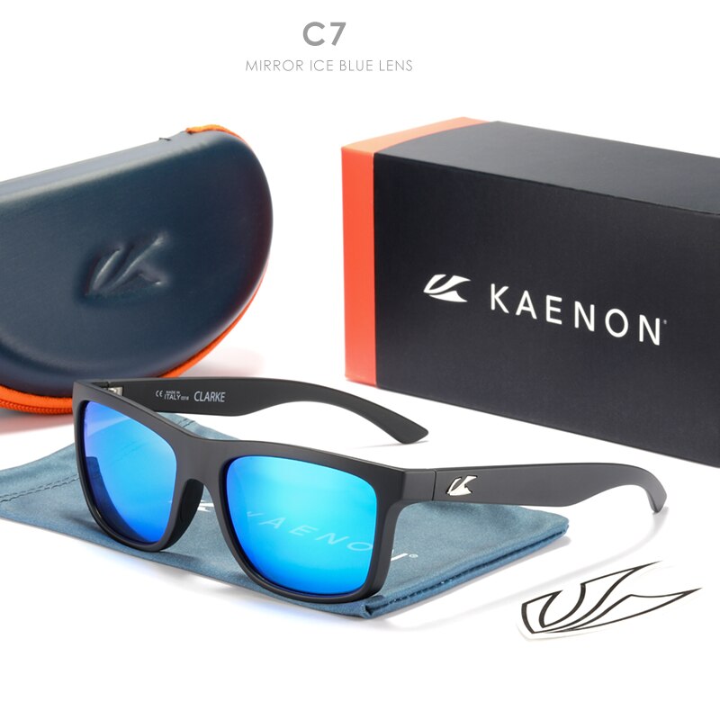 Square Kaenon Polarized Sunglasses TR90 frame men Mirrored lens Brand women Driving Fishing Sun glasses UV400 7 COLORS: C7