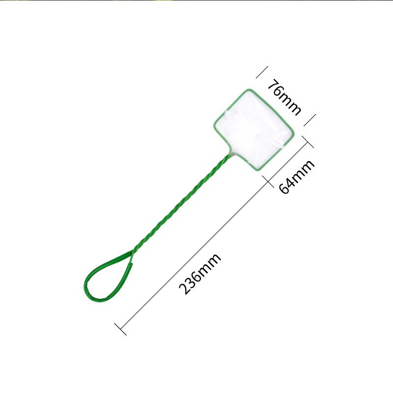 Epuisette à long manche pour aquarium,filet à poisson transportable de forme carrée pour réservoir, pour la pêche et le nettoyage des objets flottant dans l'eau, accessoire d'entretien: 3 inch