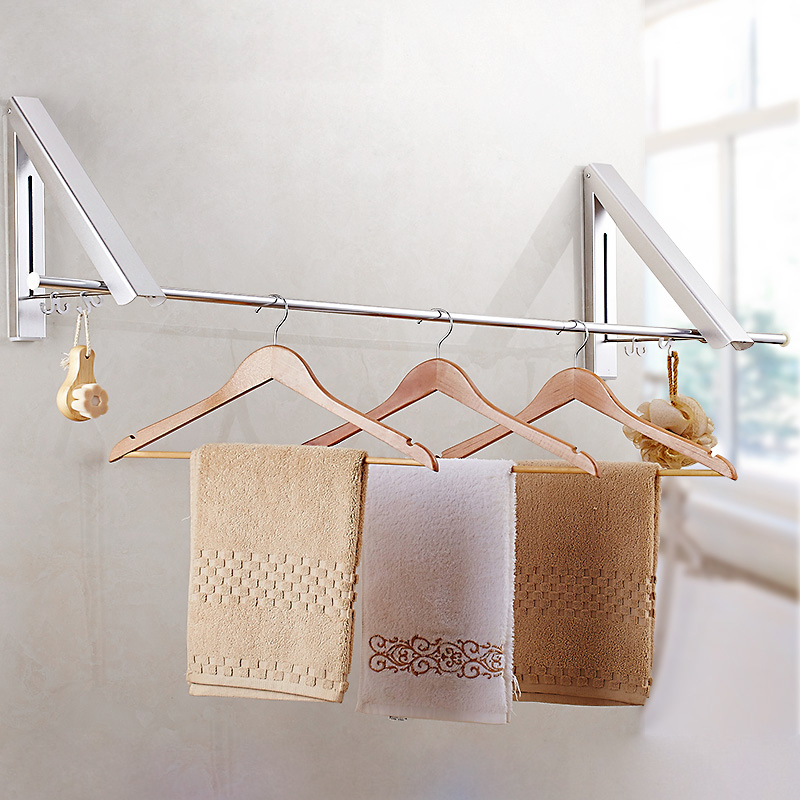 Wall Clothing Hanger Outdoor Folding Drying Rack Telescopic Rack For Clothes Horse Clothesline Balcony Hook Rail Clothes Rods