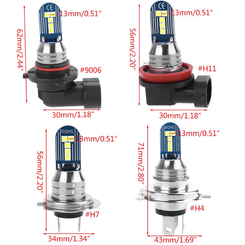 Mini taille H4 H7 H11 9006/HB4 lumière LED Canbus phares ampoules voiture antibrouillard