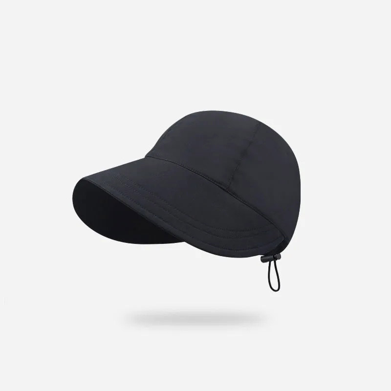 Wide Brim Fisherman Sun Hat Foldable Drawstring Adjustable Caps for Men Women Beach Hats Summer Quick-drying Visors Cap: WHITE
