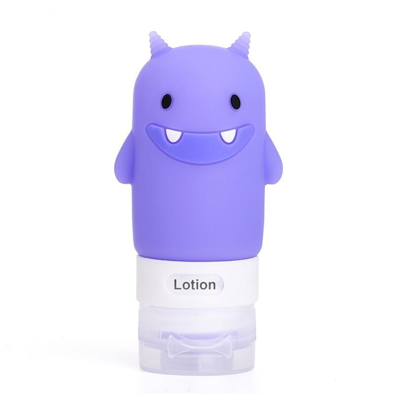 Travel Empty Bottle Silicone Hand Squeeze Bottle Liquid Dispenser Cosmetic Container Storage Box Refillable Shampoo Jar: purple 60ml