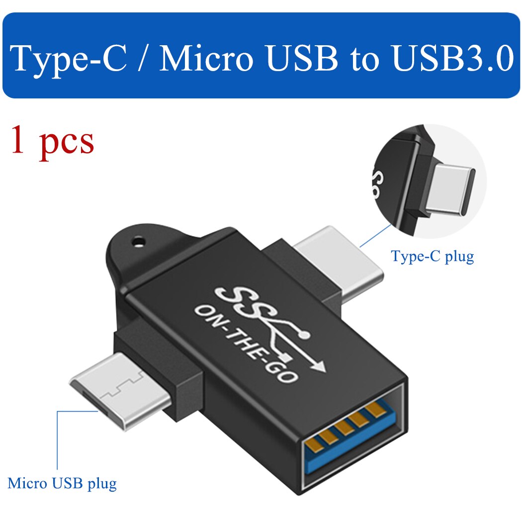 Jorindo type-c / micro usb naar usb 3.0 converter, ondersteunt otg, usb 3.1/ android mobiele telefoon naar flash drive/toetsenbord: Default Title