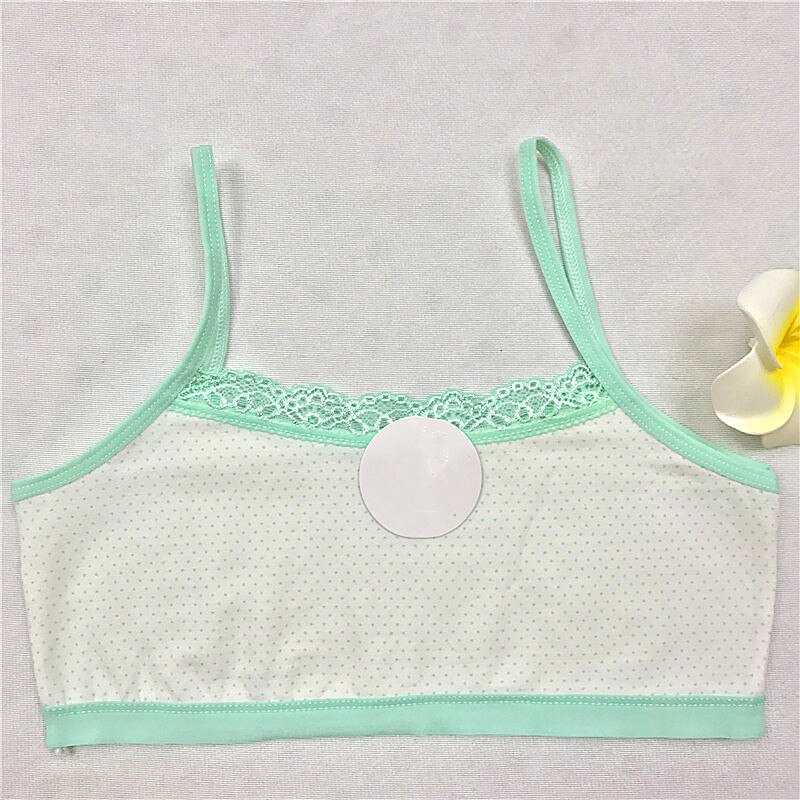 5pc Modal A Bra For A Teenager With Removable Pad Thin Strap Bra For Small Breasts Top Vest Bra White Sport Girl Teen Cute: Green