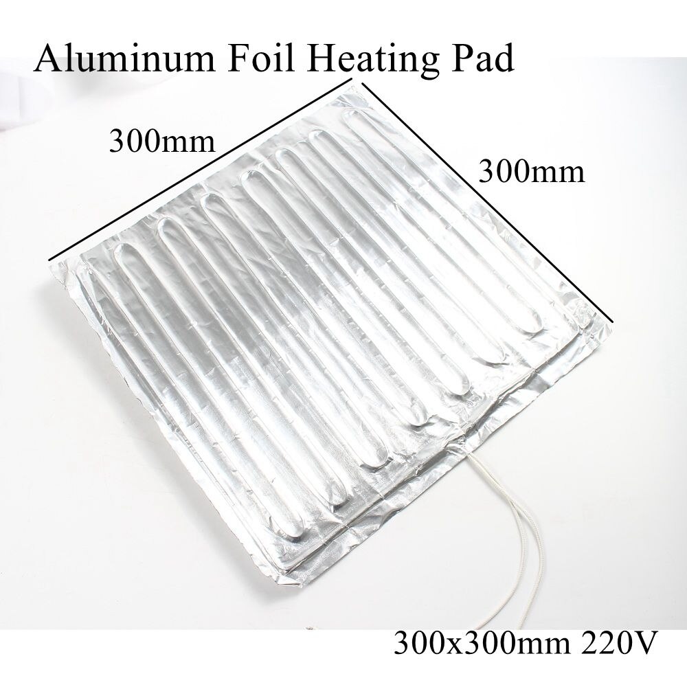 300x300mm 220V Aluminum Foil Heating Pad Rubber Heat Mat Heated Bed Plate Heater Self-adhesive Flexible Waterproof 3D Printer