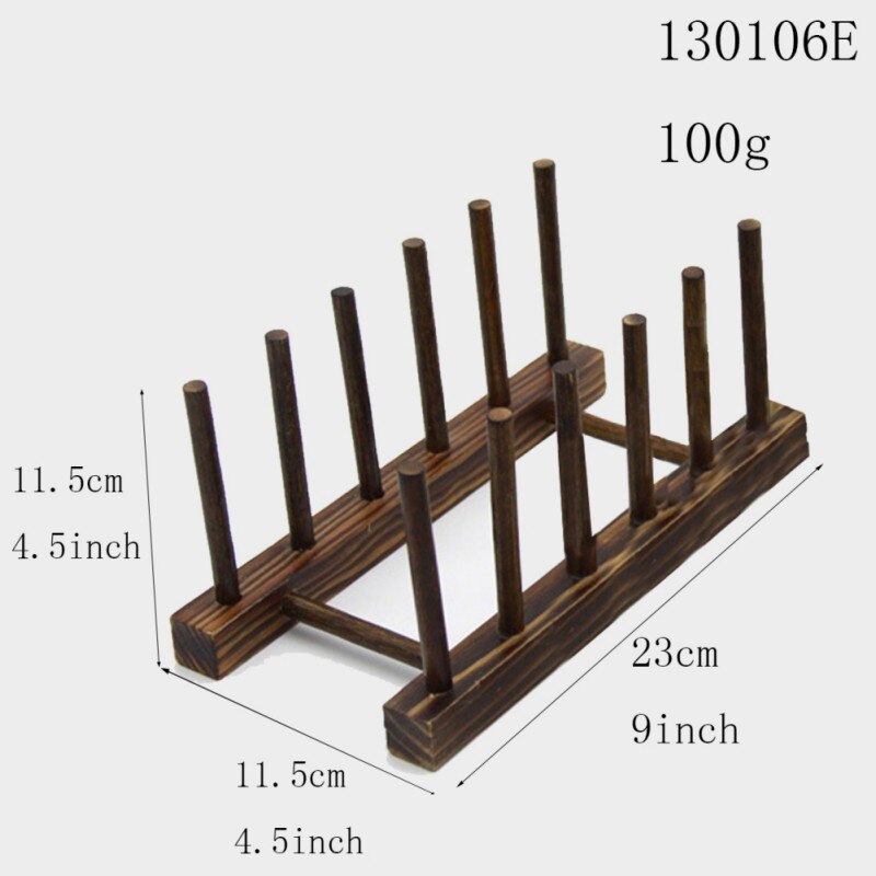 Bamboo Wooden Drainage Dish Rack Kitchen Storage Plates Holder Cabinet Organizer Pot Lid Cutting Board Drying Shelf: 57B6
