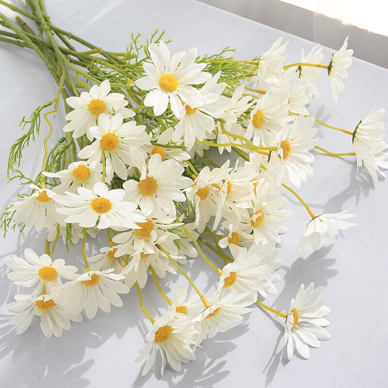 Artificial Flowers Daisy Flower Branch Silk Flowers for Crafting Home Decoration Accessories Farmhouse Decor Yellow Flowers