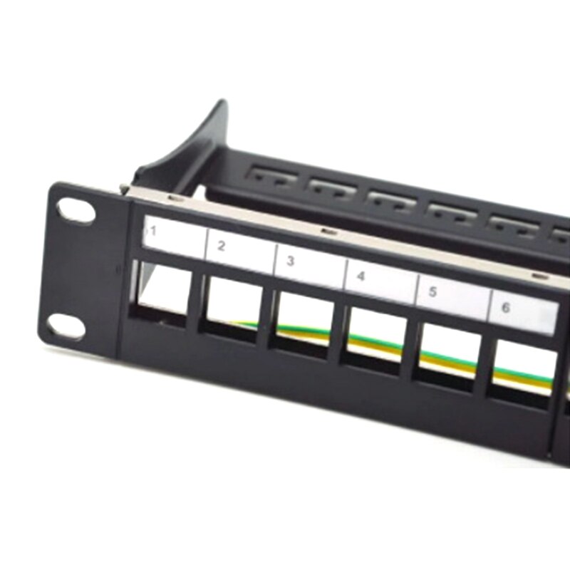 10-Inch 12-Poort Leeg Patchpaneel Rack Installatie Inclusief Kabel Management Ondersteuning Staven Voor Cat.5E/Cat6 RJ45 Modules