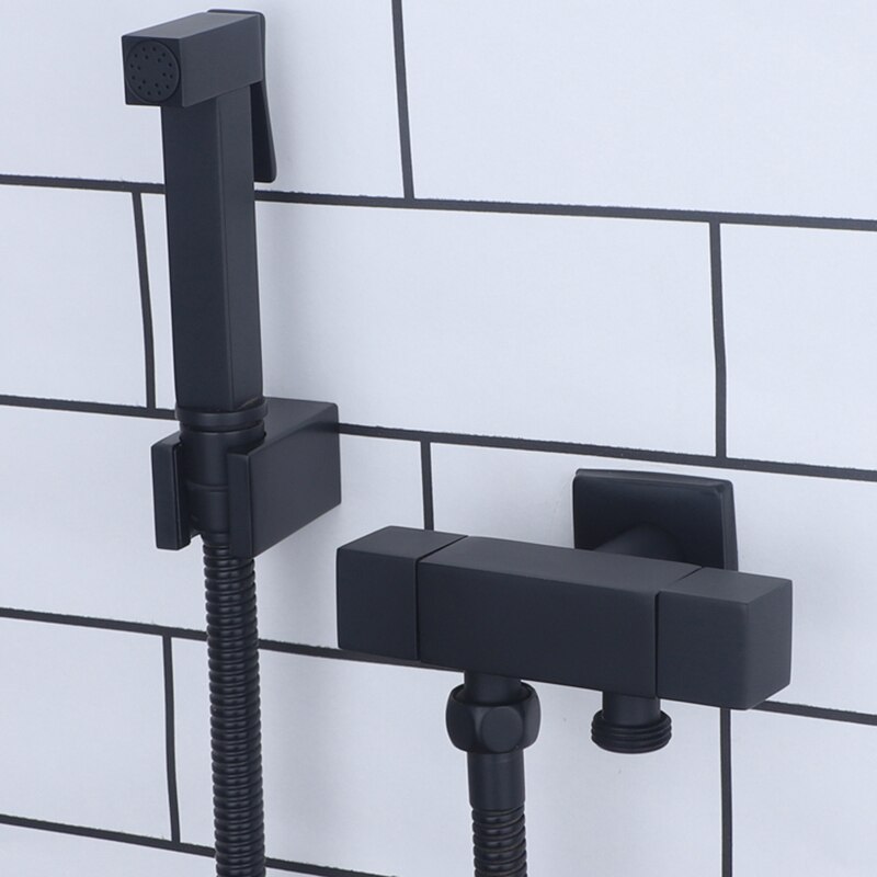 Bidet Mixer Faucets Black Brass Single Cold Toilet Corner Valve Handheld Sprayer Hygienic Shower Head Wash Car Pet Airbrush Taps