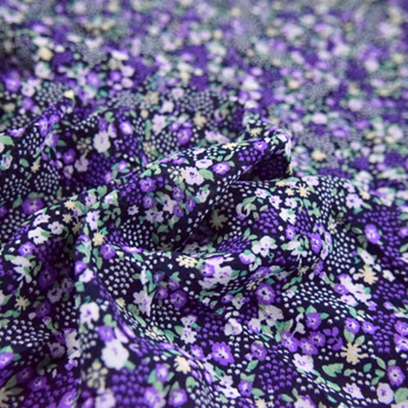 Tela de Chifón con flores para vestido de mujer, morado de media Metro, novedad de verano, Material de ropa, T1583: purple