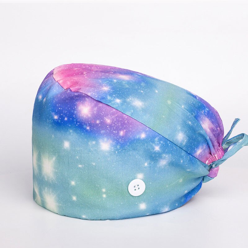 Damska sala operacyjna kapelusze apteka czapka pielęgniarska laboratorium sklep zoologiczny czapka lekarska Surgicals kapelusz dla obu płci kwiatowy sala operacyjna kapelusz: FIOLETOWY