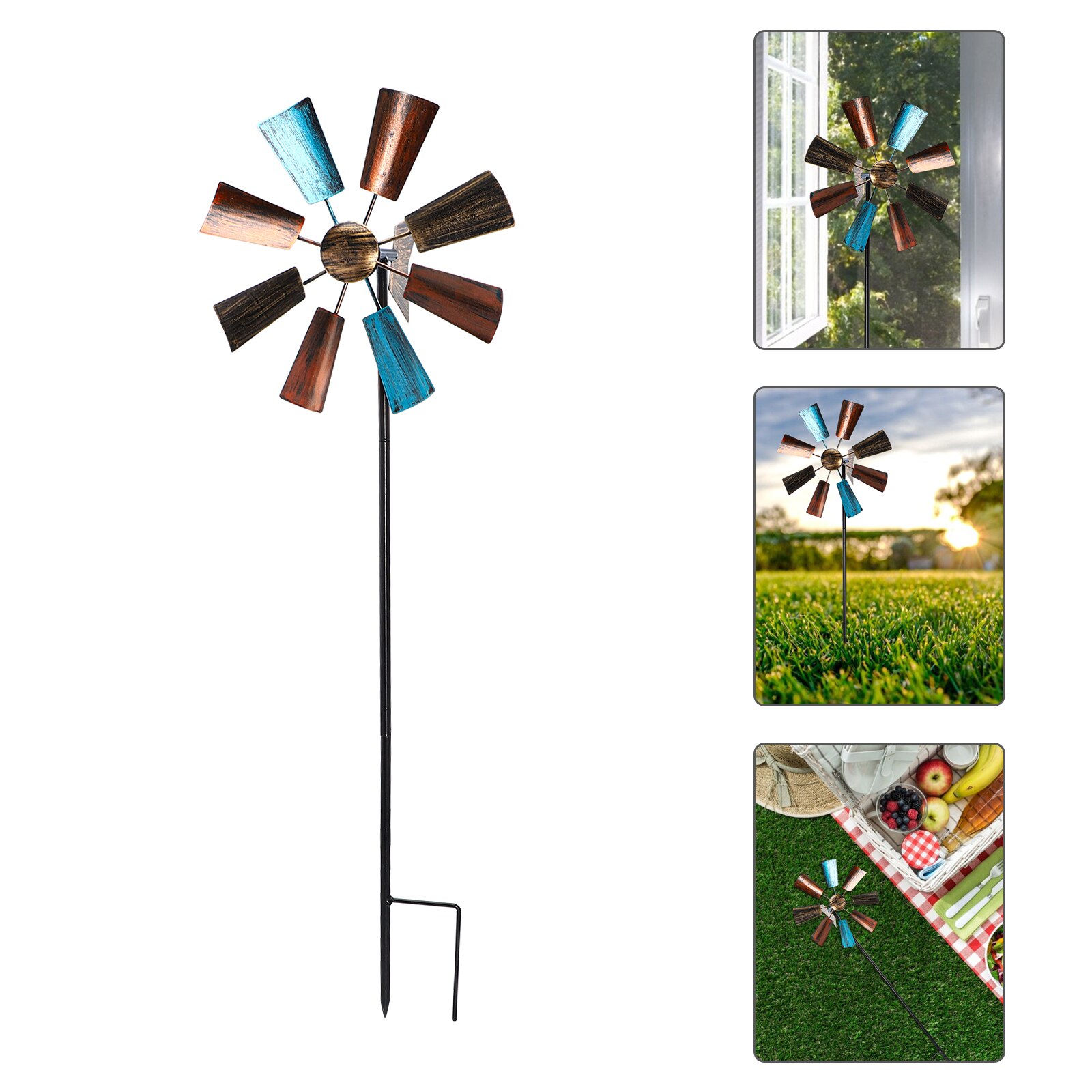 1 Pc Park Unique Iron Garden Windmill Yard Windmill for Decor Garden: Default Title