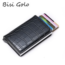 BISI GORO Mini Wallet Carbon Fiber Credit Card Holder Men and Women Smart Purse Business Multifunctional ID Holders