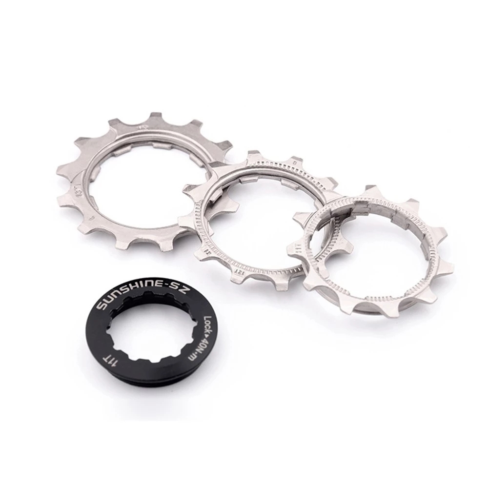 SUNSHINE Cassette Bicycle Ratchet Cog 11 12 13T Sprocket 12 8 9 11 Speed Pinion Bike 10v Cogset Single Speed Freewheel Adapter