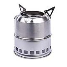 Rvs Lichtgewicht Hout Brandende Camping Stove voor Outdoor Cooking Picknick Barbecue Camping (Zilver)