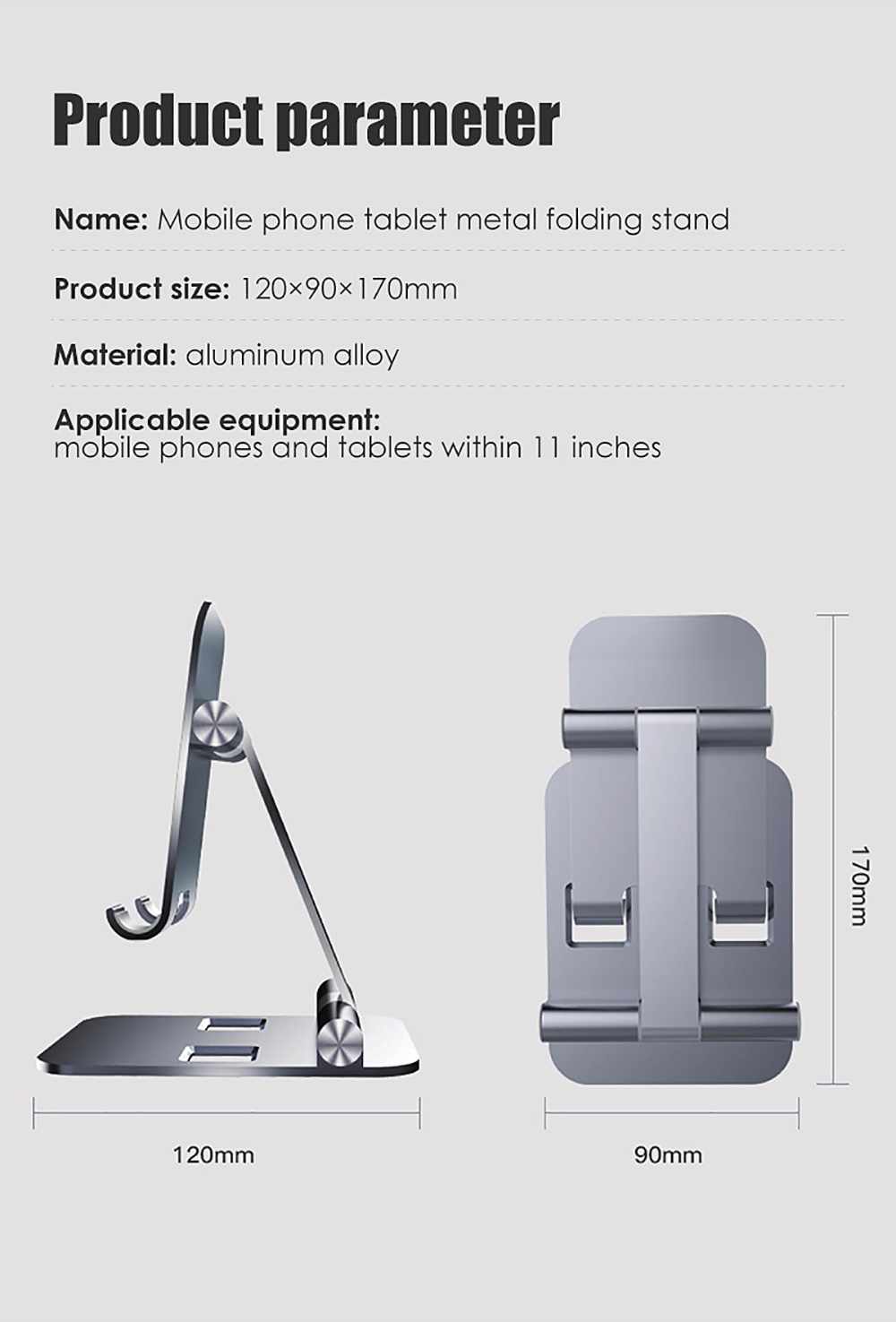 Metallener handyhalter/tablet-ständer für ipad pro, höhenverstellbar, faltbar, winkelverstellbar, tischhalterung für handys, iphones, samsung- und huawei-geräte