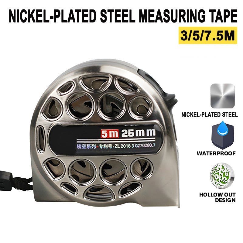 3/5/7.5M Metric Tape Measure Stainless Steel Anti-corrosion Retractable Metric Ruler Hollow Woodworking Measuring Tool