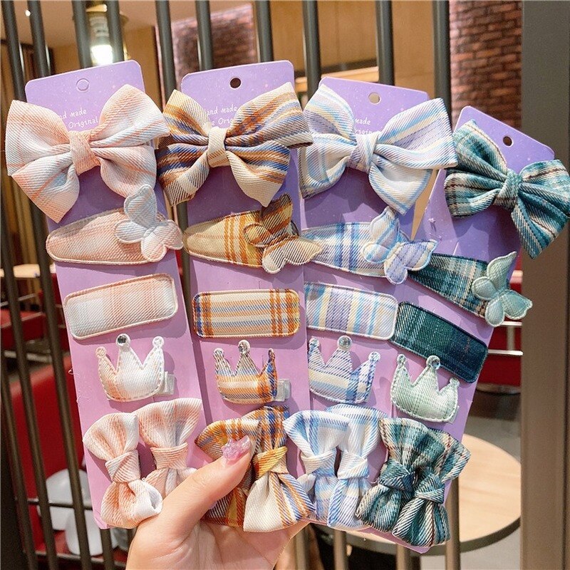 6 stuks/set pony clip meisje haar clip traliewerk hoofd sieraden clip prinses strik meisje haar touw baby meisje haaraccessoires