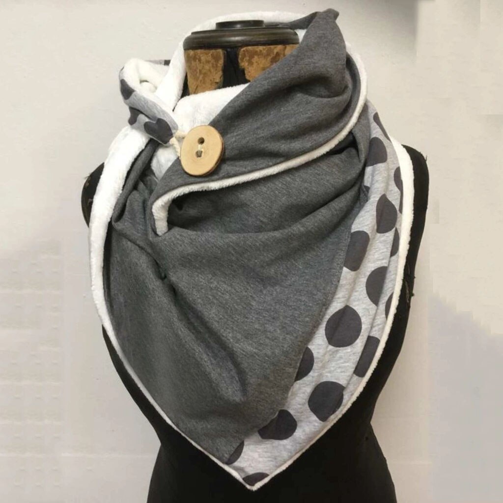 Casual Thick Warm Shawl Scarf Solid Color Triangle Wraps: W52-GY