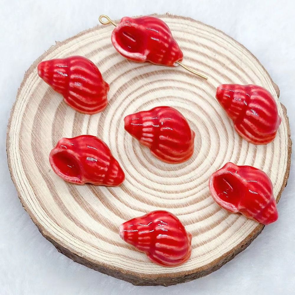 10 stk ferske keramikk skjell konkylie spacerperler strand diy for smykkelaging skjellarmbånd: Svart