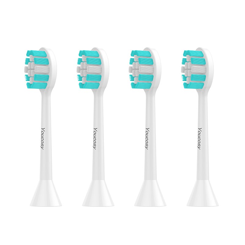 Youcosy  d5 /  doxo  d5 soniske elektriske tandbørstehoveder 4 stk ultralydsblegning tænder mundhygiejne fire hoveder dupont børste mi: Hvid  x 4 stk