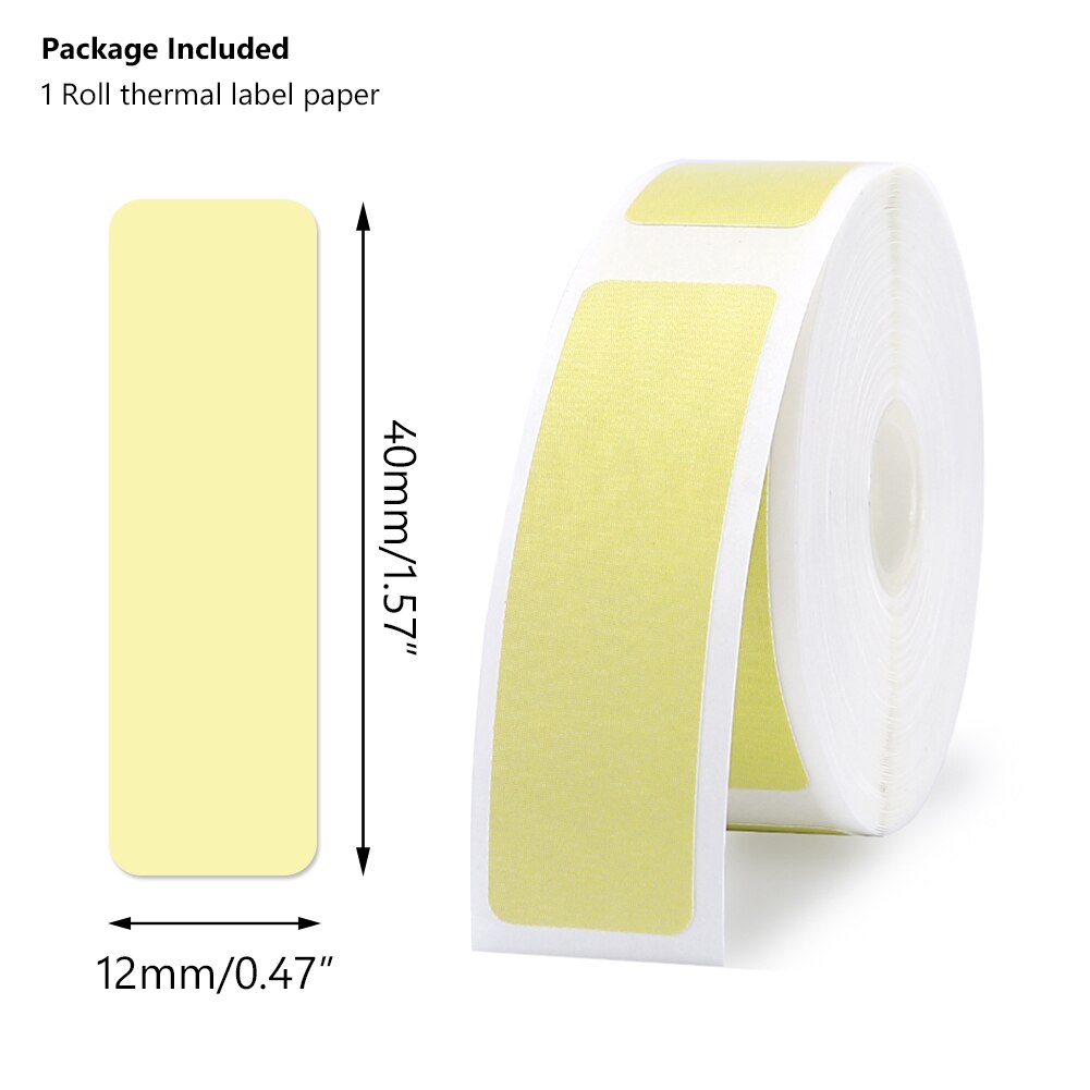 D11 Label Printer Mini Portable Pocket No Ink Wireless Label Maker Machine for Mobile Phone Home Office Use Print With Name: Yellow paper 01