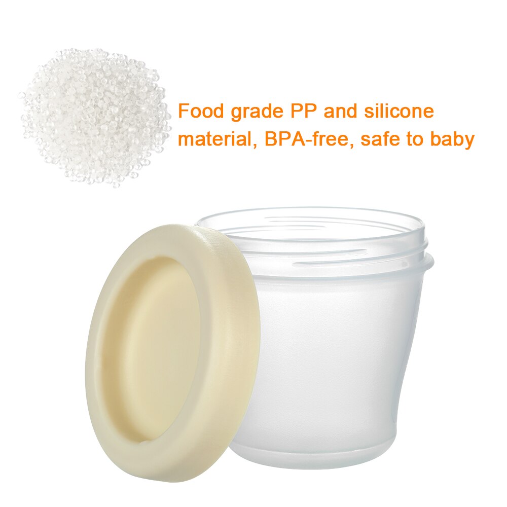 2 uds bebé contenedores de alimentos 150ml BPA-libre caja reutilizable apilable congelador tazas de almacenaje con tapa para comida de bebé leche de jugo para los niños
