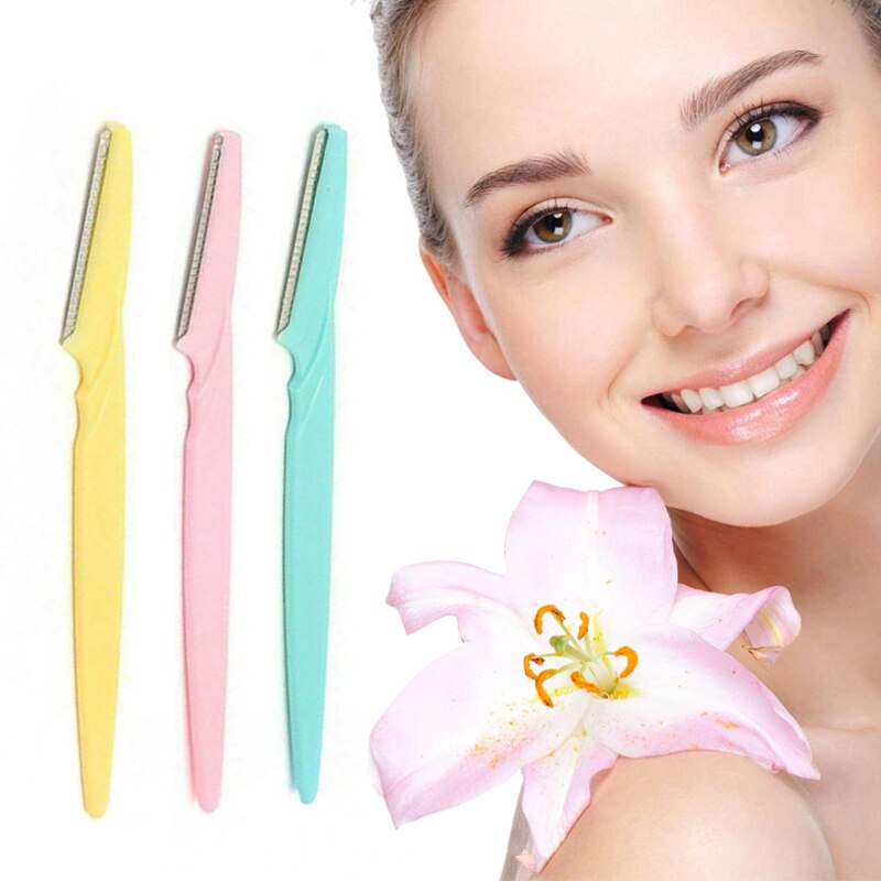 Maquinilla de afeitar Facial para mujer, afeitadora de cejas, cuchillas, juego de depilación, maquillaje de cejas, Kit cosmético TSLM1, 1/3 Uds.