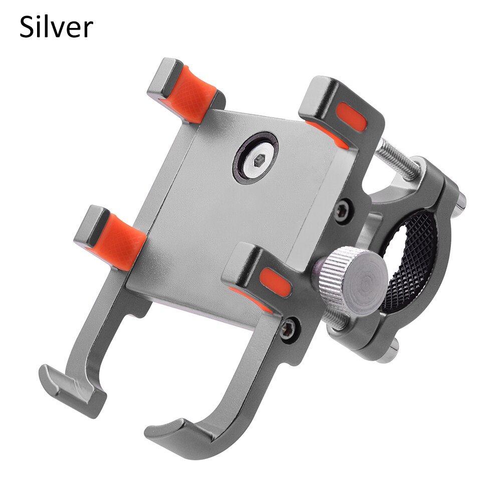 Motorcycle Adjusted Phone Holder Mobile Phone Mount 360° Rotatable Motorbike Mountain Bike Phone Holder Moto Accessories: Silver