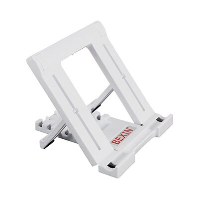 Verstelbare tabletstandaard, draagbare opvouwbare plastic standaard voor ipad 7-11 inch voor apple e-book mini, grote mobiele telefoon: Wit