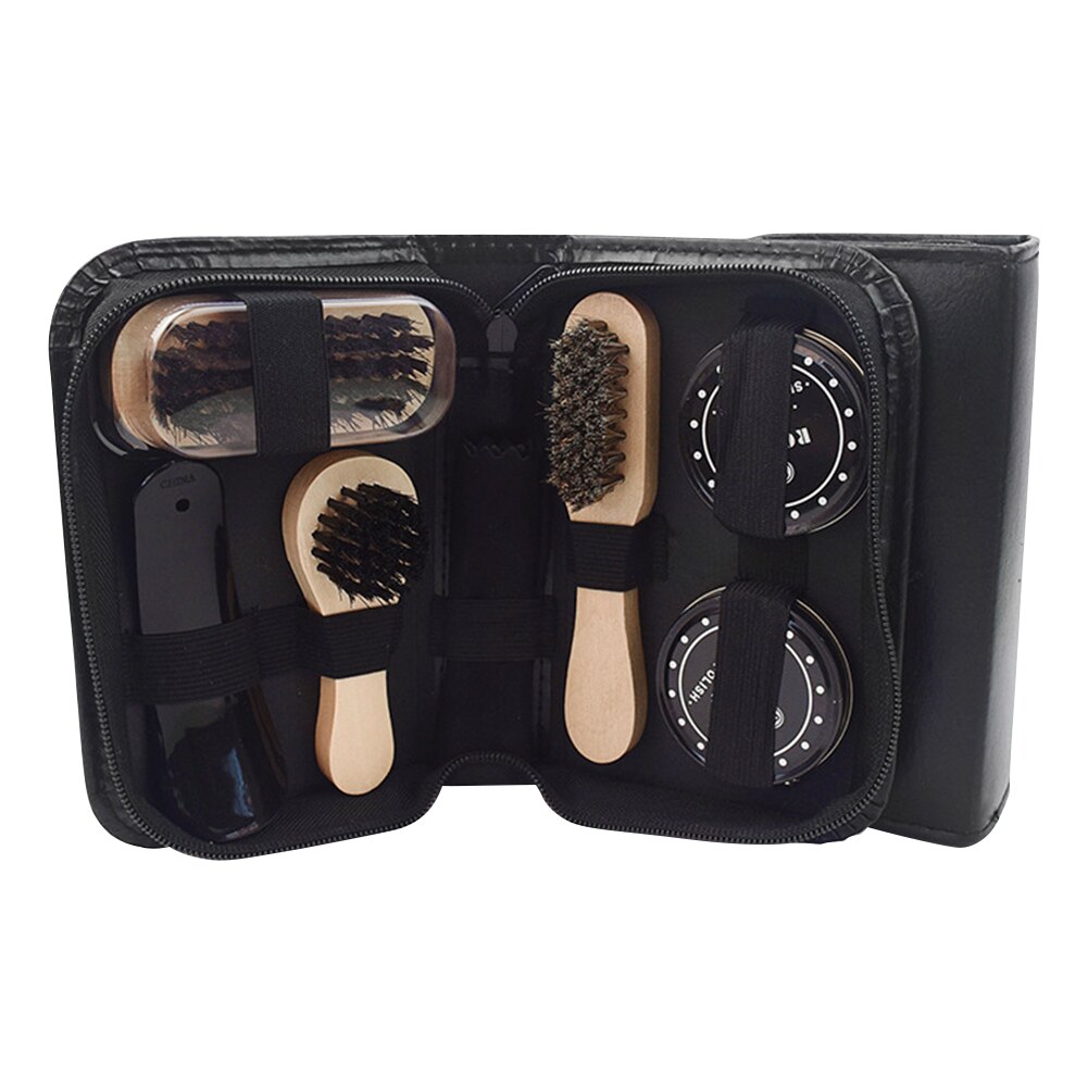 Portable Sneakers Shoe Polish Kit Household Sponge Brushes Father’s Day With Case Birthday Travel Boots Cleaning Tool