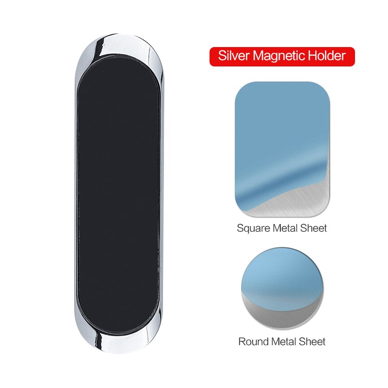 Magnetic Car Phone Holder Dashboard Mini Strip Shape Stand For iPhone Samsung Xiaomi Metal Magnet GPS Car Mount for Wall: 02