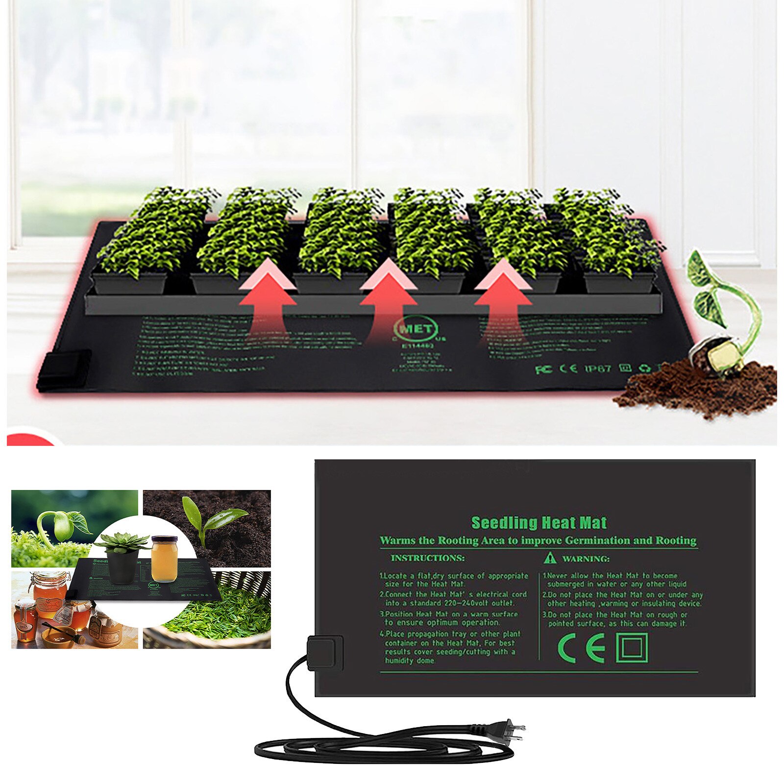 26# Household Plant Heating Growth Pad Garden Flower Pot Plant Seedling Heating Pad Seed Germination Growth Insulation Pad