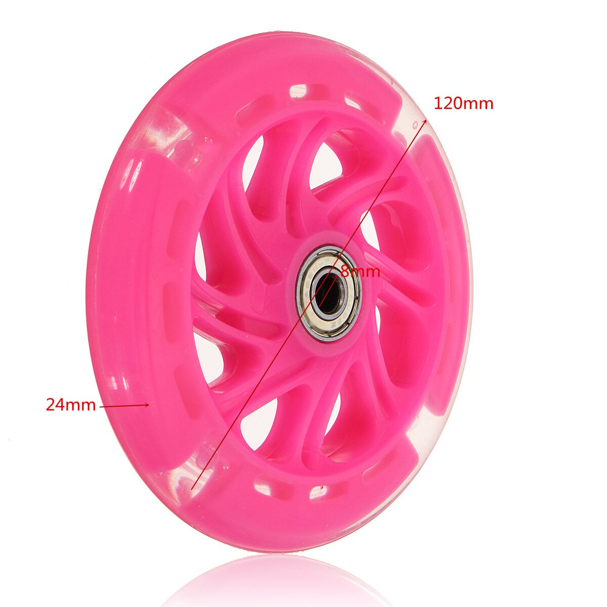 4PCS 120mm LED Flash Light Up Wheels For Scooter Inline Skates 2 ABED-7 Bearing