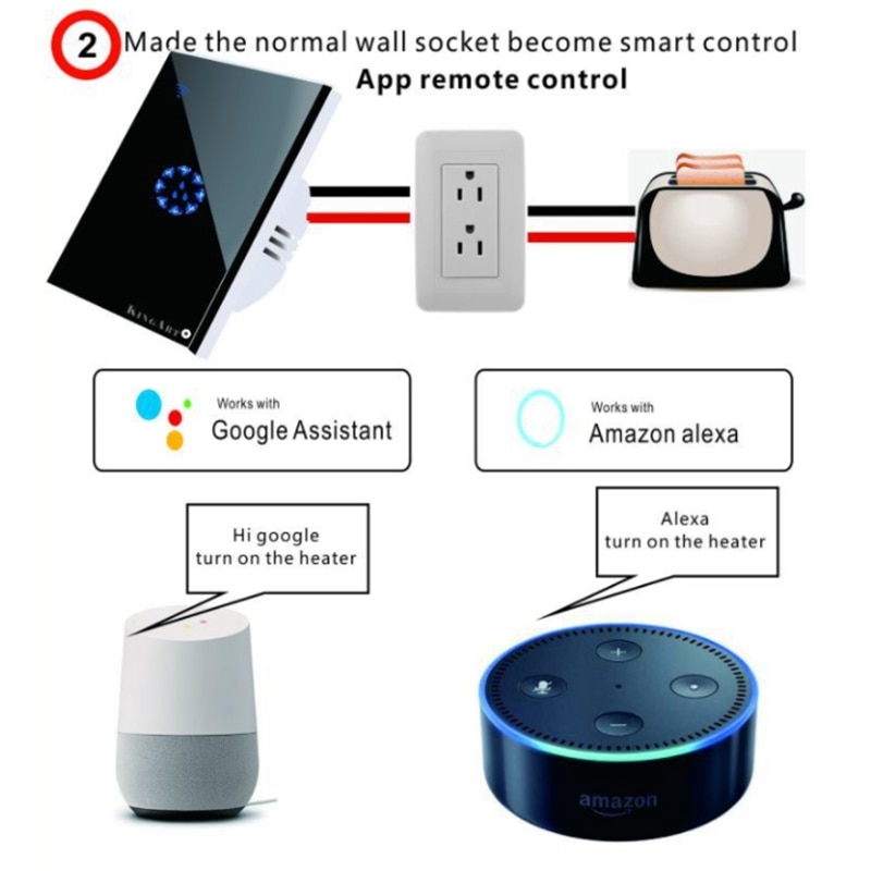Press Switch Smart Wifi Water HeaterSwitch Boiler Alexa Switches Google Home the Voice for US Plug Outdoor Timer 4G App Cont