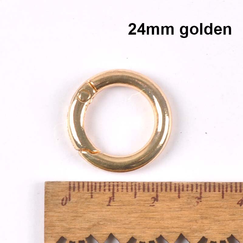 4 stuks zilver zwart goud cirkel ring verbinding tas haak diy accessoires ronde karabijnhaak schoenen riem veer sleutelhanger gespen  c2152: 5
