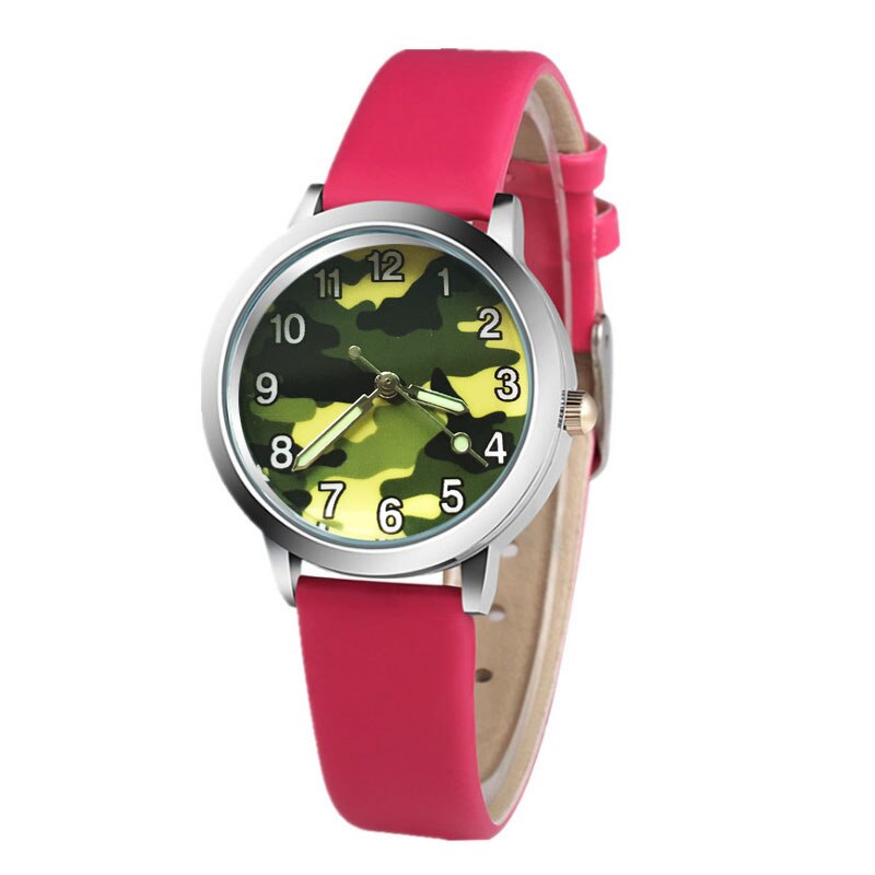 6 kleuren Klassieke Digitale Meisje Jongen Dames Horloge Kind Quartz Horloge Camouflage Print kinderen Horloge Klok kids horloges