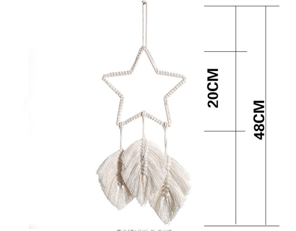 Macramé estrella colgante de pared atrapasueños tapiz bohemio decoración del hogar hecho a mano para niños habitación hogar boda ornamento manualidad para