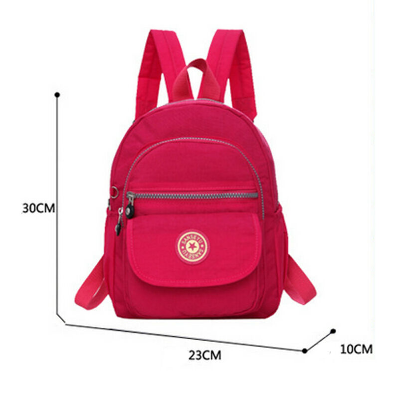 Kvinder nylon skole kvindelig rygsæk lille vandtæt rygsæk solid afslappet skuldertaske multifunktionelle skoletasker