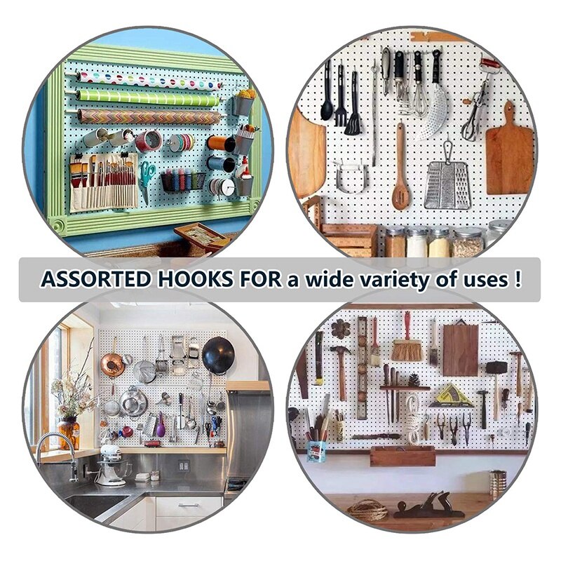 86 Piece Pegboard Hooks Organizer Assortment with Metal Hooks,Pegboard Bins and Peg Locks