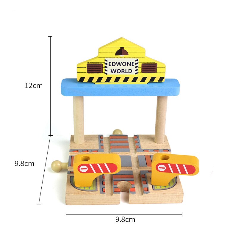 Wooden Train Track Accessories Building Blocks Toys For Kids Cross Bridge Compatible all Wood Track Biro Educational Toy: EDW-DSJ-48