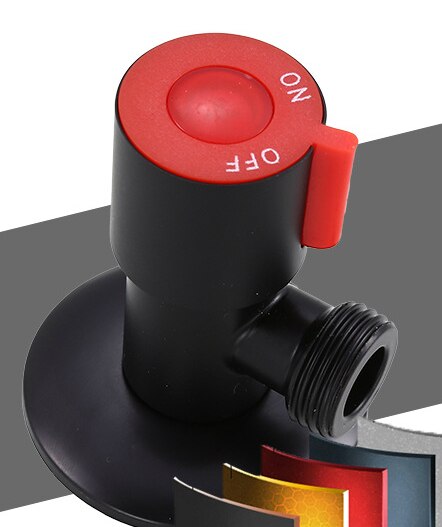 Bathroom Hardware Set#6 Matte Angle Valve 304 Stainless Steel Filling Valves Universal G1/2 Thread Triangle Valve Toilet Sink: 1pc red