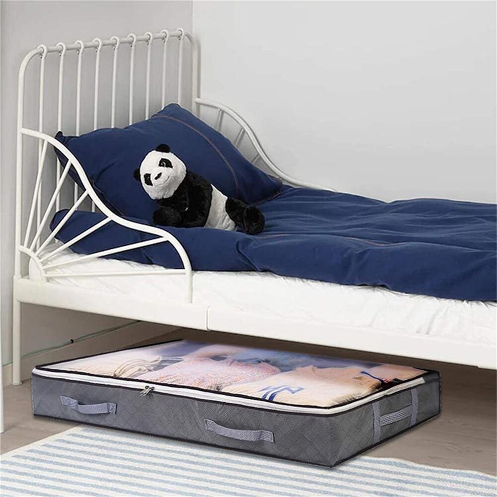 Quilt Opbergtas Niet-geweven Onder Bed Kast Opbergtas Quilt Kleding Organizer Folding Opbergtas Thuis Organiseren 100x50x15cm