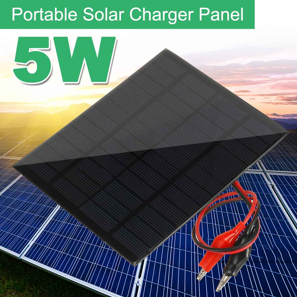 Portable DC Solar Panel 5W 5V Portable DIY Solar Charger Pane Climbing Fast Charger Outdoor Solar Generator