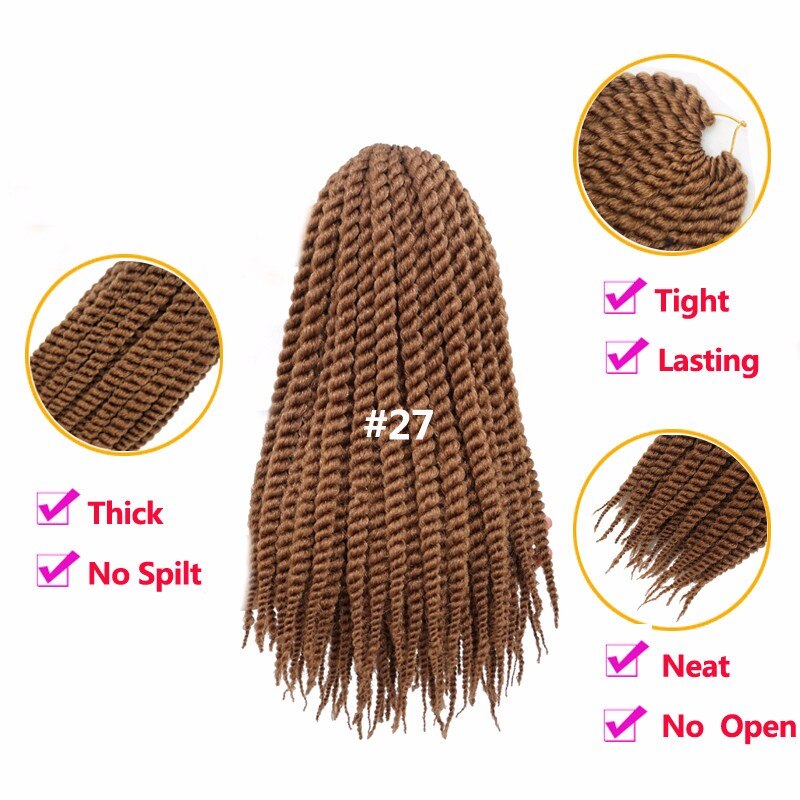 18 Zoll Marley Twist Haar – Synthetische Afro-Kinky Strähnen Zum Häkeln, 30 Strähnen/Pack