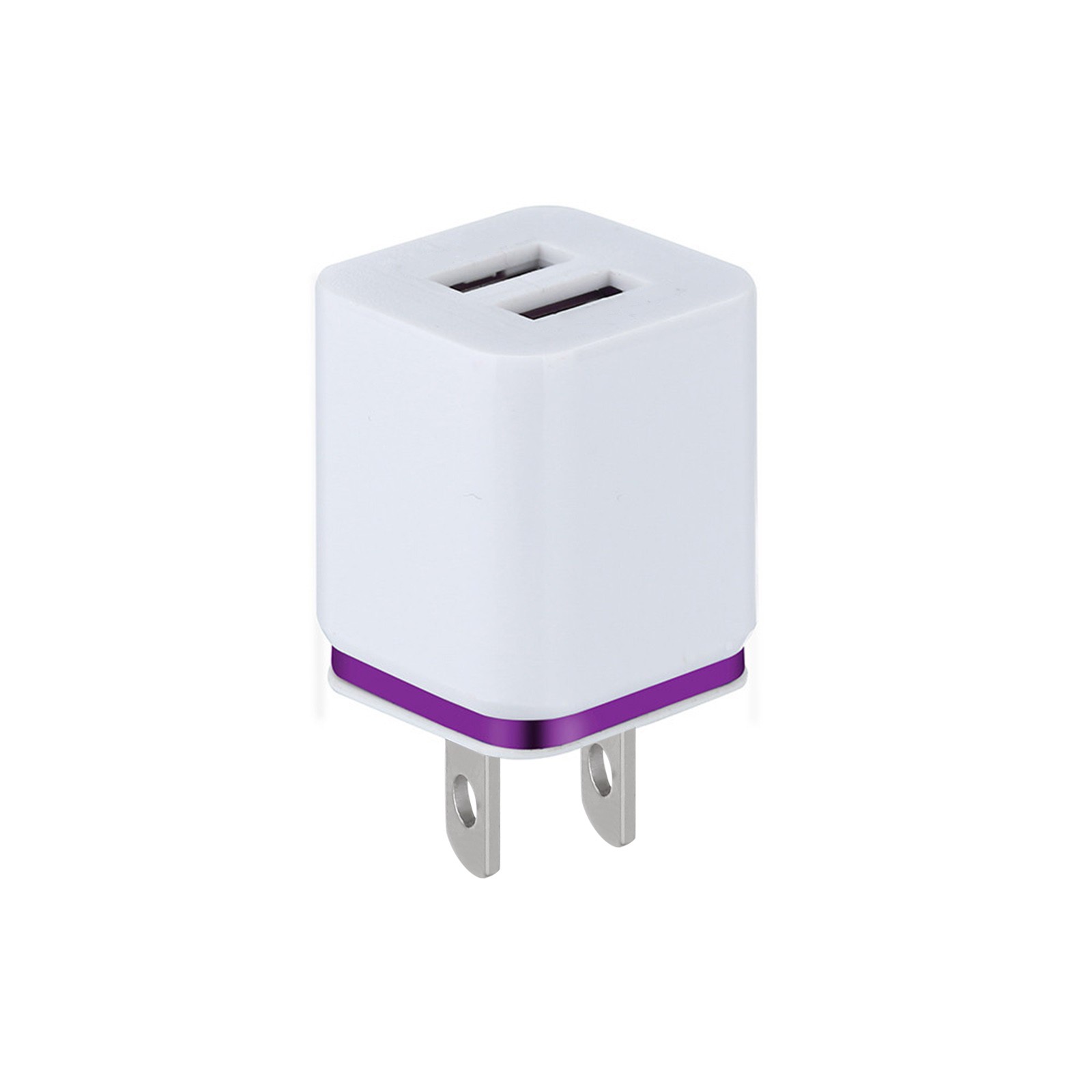 USB-Ladegerät-Adapter, 5 V/2 A, Dual-USB-Ladegerät, schnelles Aufladen für iPhone XS Max, Wandadapter, US-Stecker, Ladekabel, Projekte: green