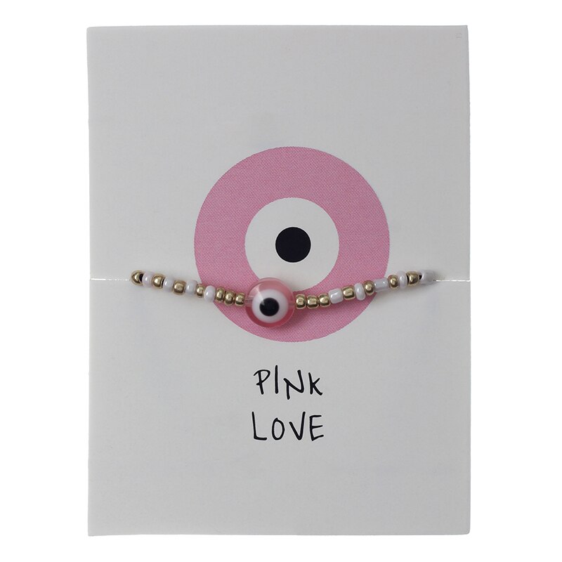 MEIBEADS MIYUKI Bunte böse Auge Samen Armbänder Pulseras Türkische böse Auge Armbänder Für Frauen Bohem Bileklik Sommer Schmuck: Rosa